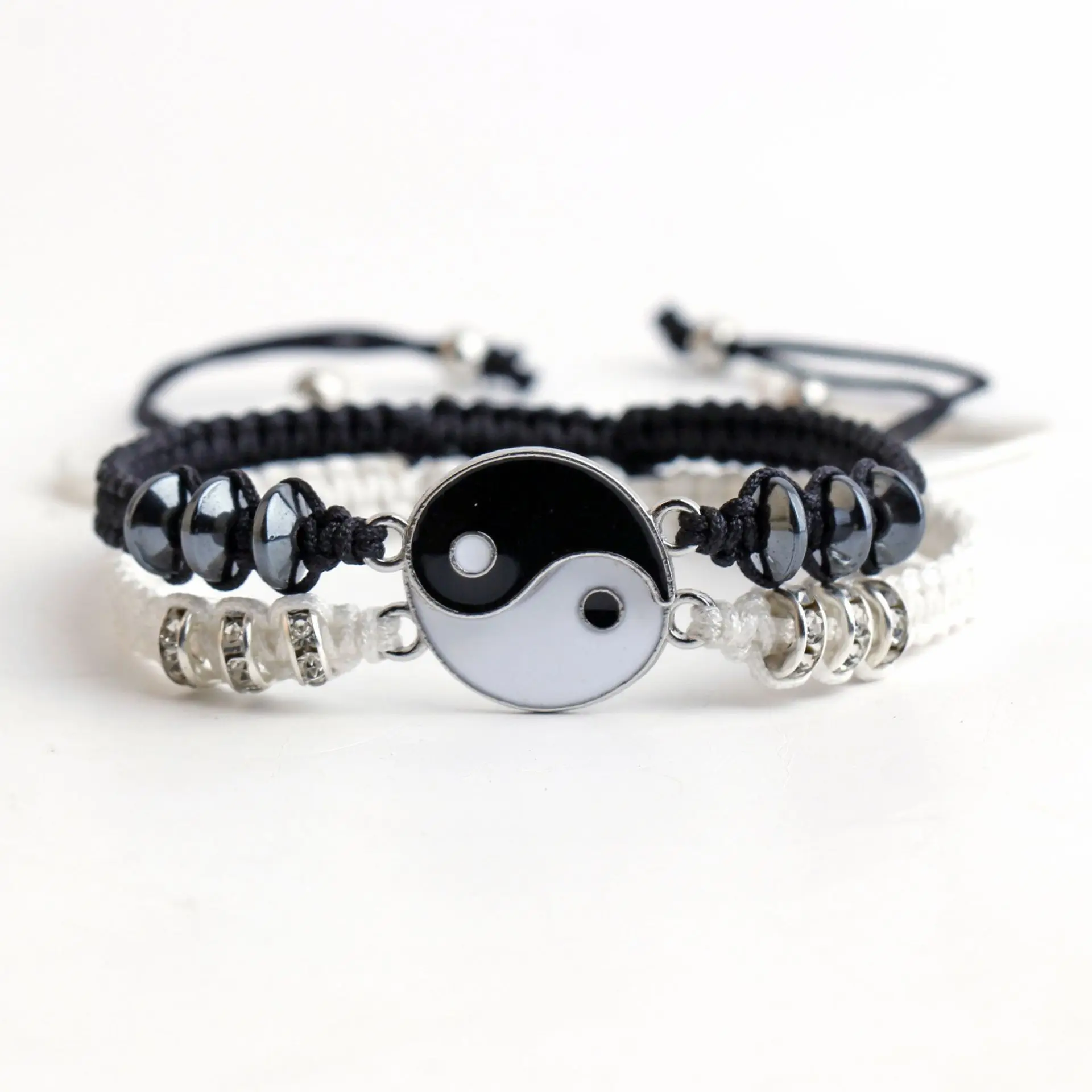

Alloy Tai Chi Braided Bracelet Set Couple Hand Strap Men Bangle Women Chain Natural Stones Fashion Accessories Jewelry