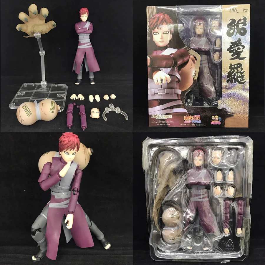 Gaara set Хорошее ремесло ПВХ аниме подвижные Наруто фигурка Саске Какаши собрать формовочные суставы сменная модель игрушки подарки - Цвет: Gaara set