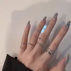 7 шт. простые винтажные кольца для женщин подарок для девушки модные панк готические хип-хоп Knuckles кольца эффектные рок крутые ювелирные изделия для вечеринки