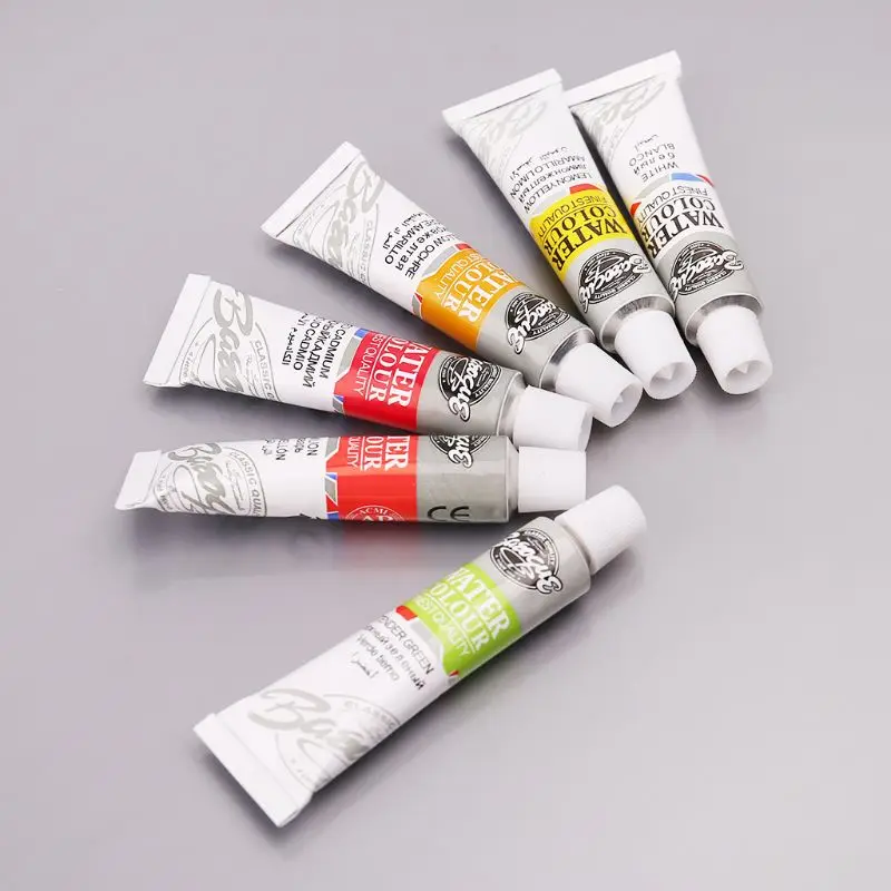 

12 Colors Tubes 6ml Paint Tube Drawing Painting Watercolor Pigment Set With Brush Art Supplies