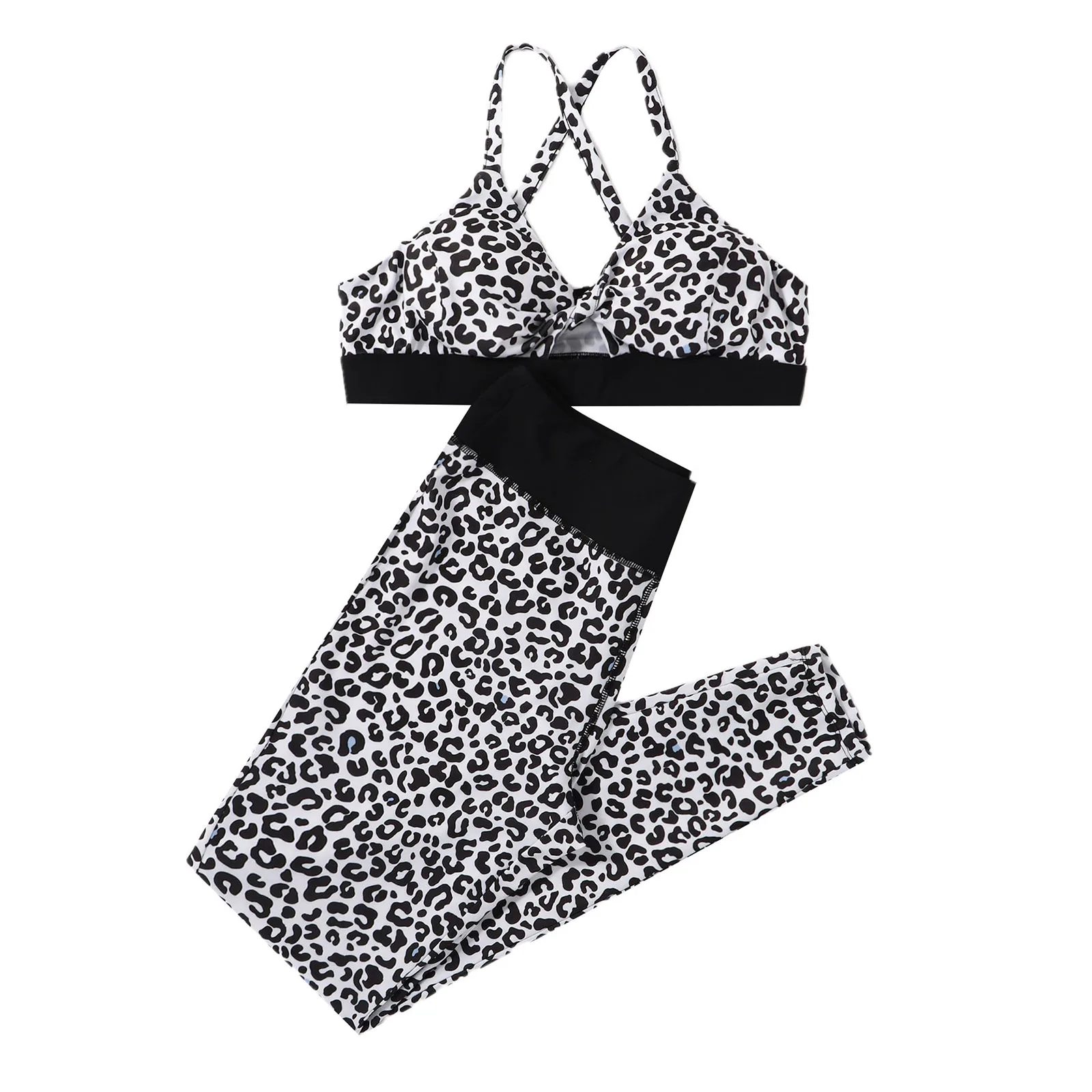 Женская Спортивная Одежда для танцев и фитнеса тренировочный костюм топ без