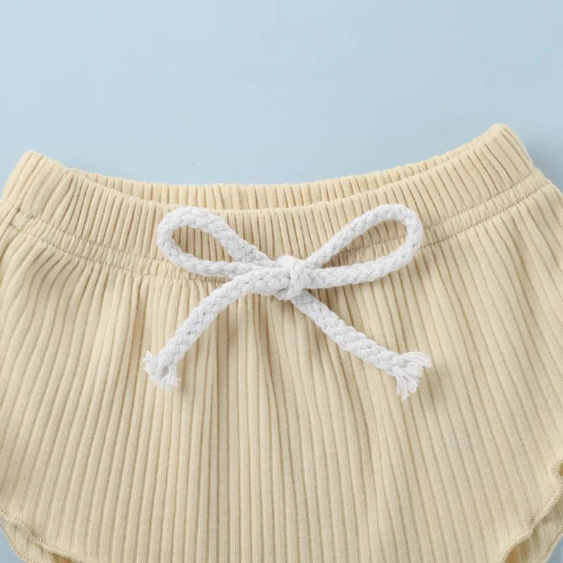 

Newborn Infant Baby Girl Sleeveless Solid Romper Bodysuit + Shorts Outfits Set Summer Newborn Baby Sling Solid Clothes Suits New