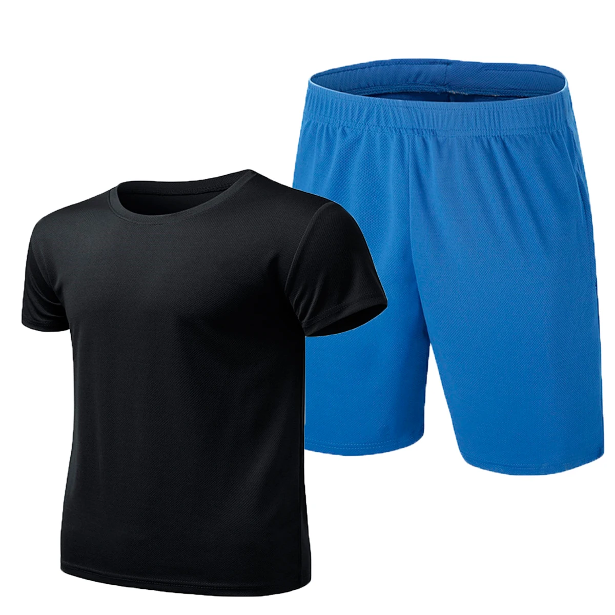 

2021 new hot sale mesh breathable printed T-shirt sports suit couple casual running wear summer short-sleeved shorts 2-piece set