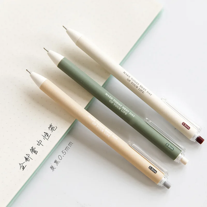 

Ручка гелевая компактная с крышкой, креативный портативный перьевой карандаш с надписью, дневник, Канцтовары для школы и офиса