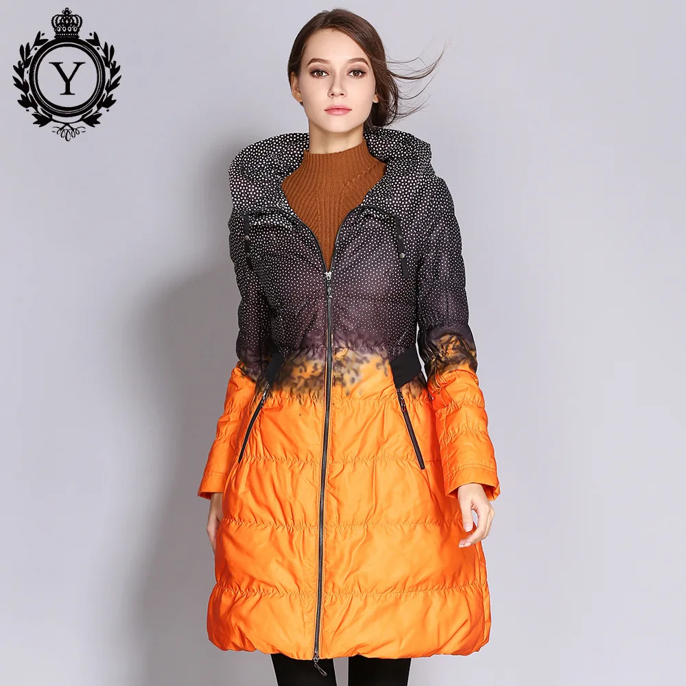 

Winter Down Coat Women Parka Female Long Duck Down Padded Jacket Down Parka Hit Color High Quality Women's Clothing