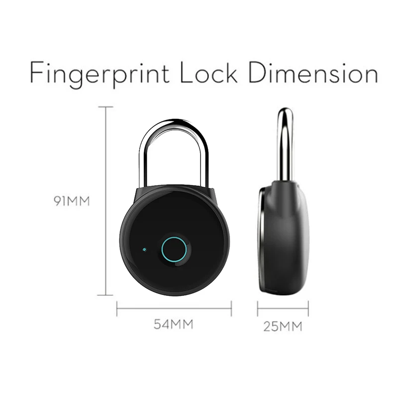 Smart Keyless Fingerprint Padlock USB Rechargeable Lock For Door Drawer Suitcase | Обустройство дома