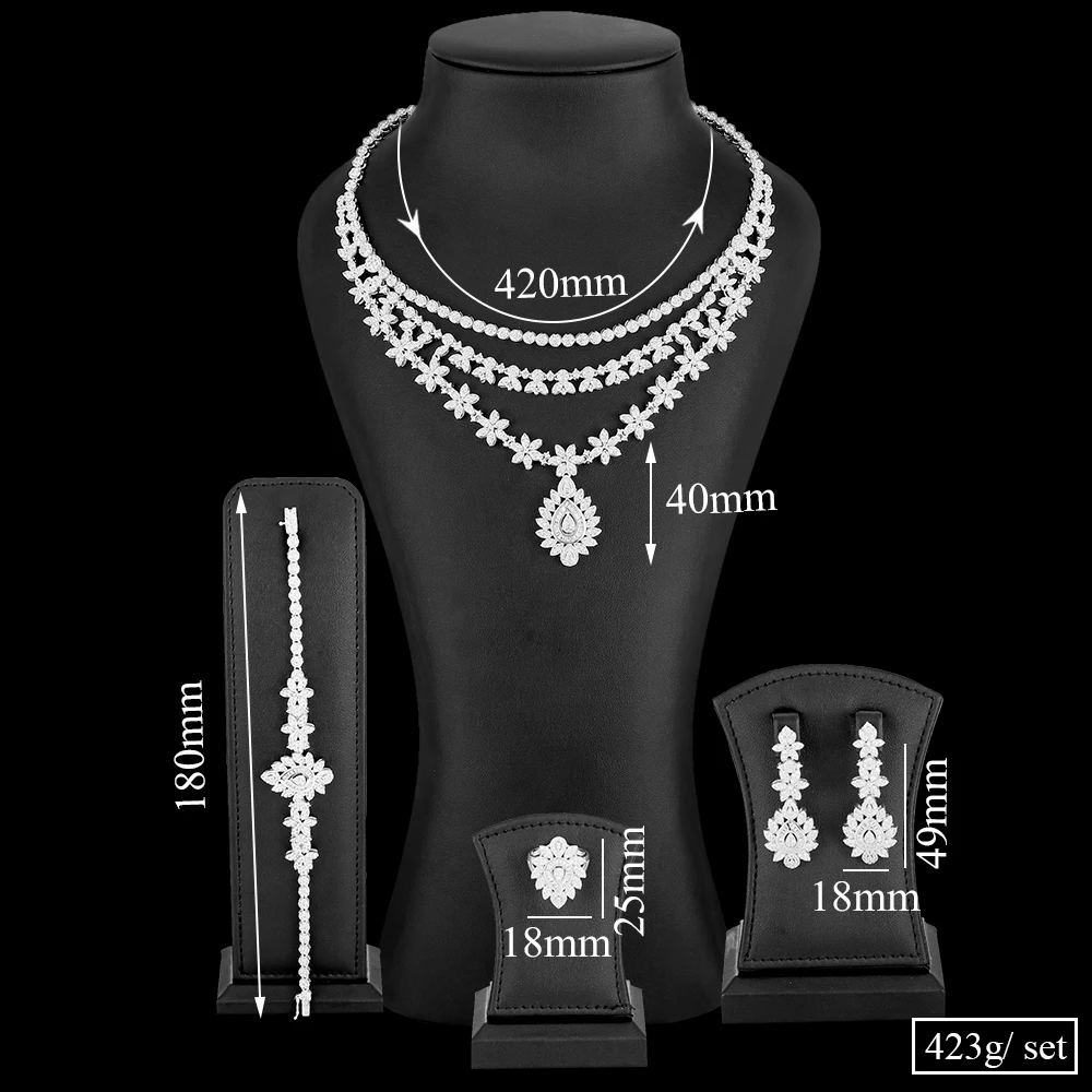 

GODKI Famous Brand Luxury Dubai Bridal Jewelry Sets For Women Wedding Party Zircon Crystal Indian Bridal Jewelry Set Gift