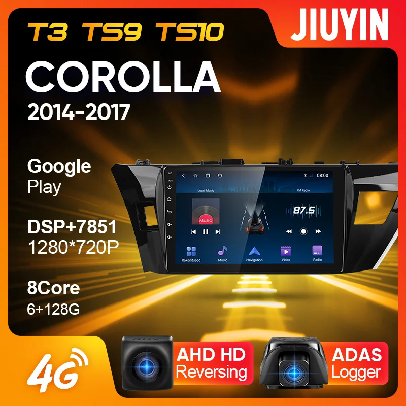 JIUYIN Тип C автомобильный Радио Мультимедиа Видео плеер навигация GPS для Toyota Corolla 11