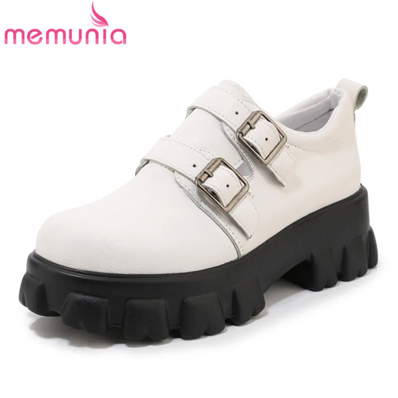 

MEMUNIA 2020 big size 46 Newest women pumps round toe buckle fashion casual shoes punk comfortable spring autumn platform shoes