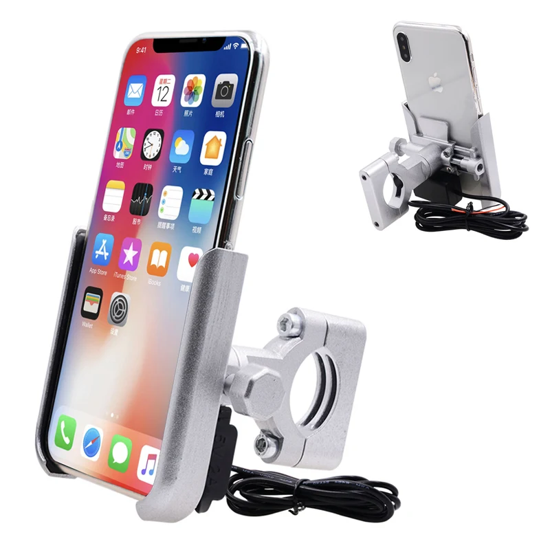Алюминиевый сплав держатель для телефона мотоцикла подставка USB зарядное