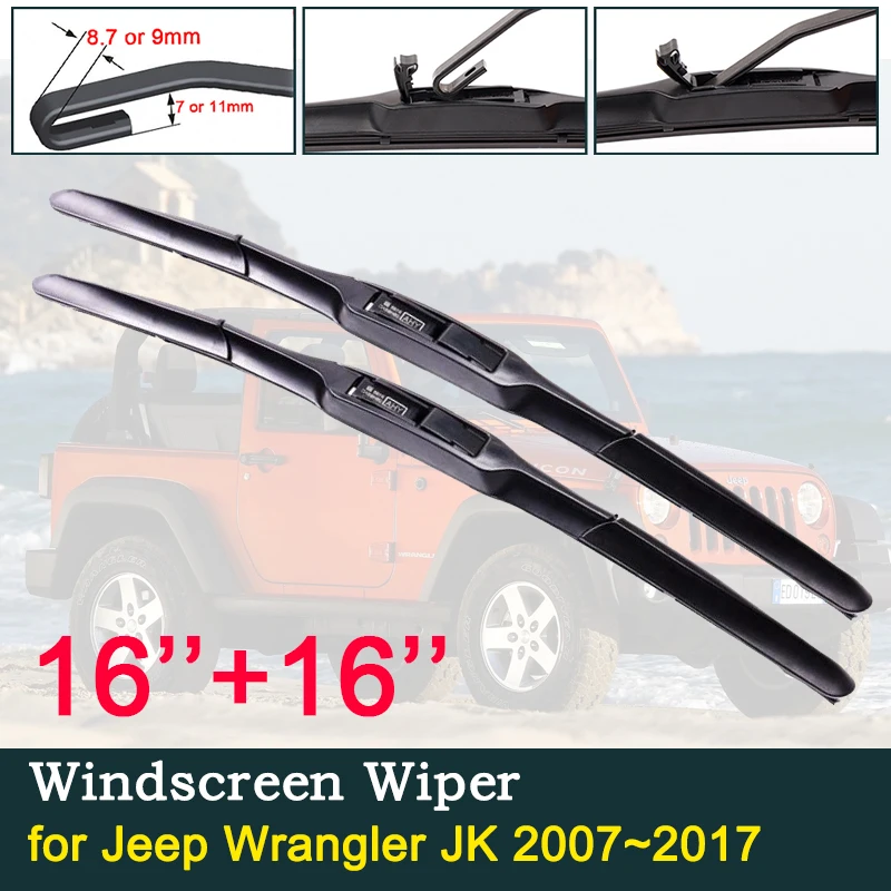 

for Jeep Wrangler JK 2007~2017 Car Windshield Wiper Blades Front Window Windscreen Wipers Car Accessories 2008 2009 2015 2016