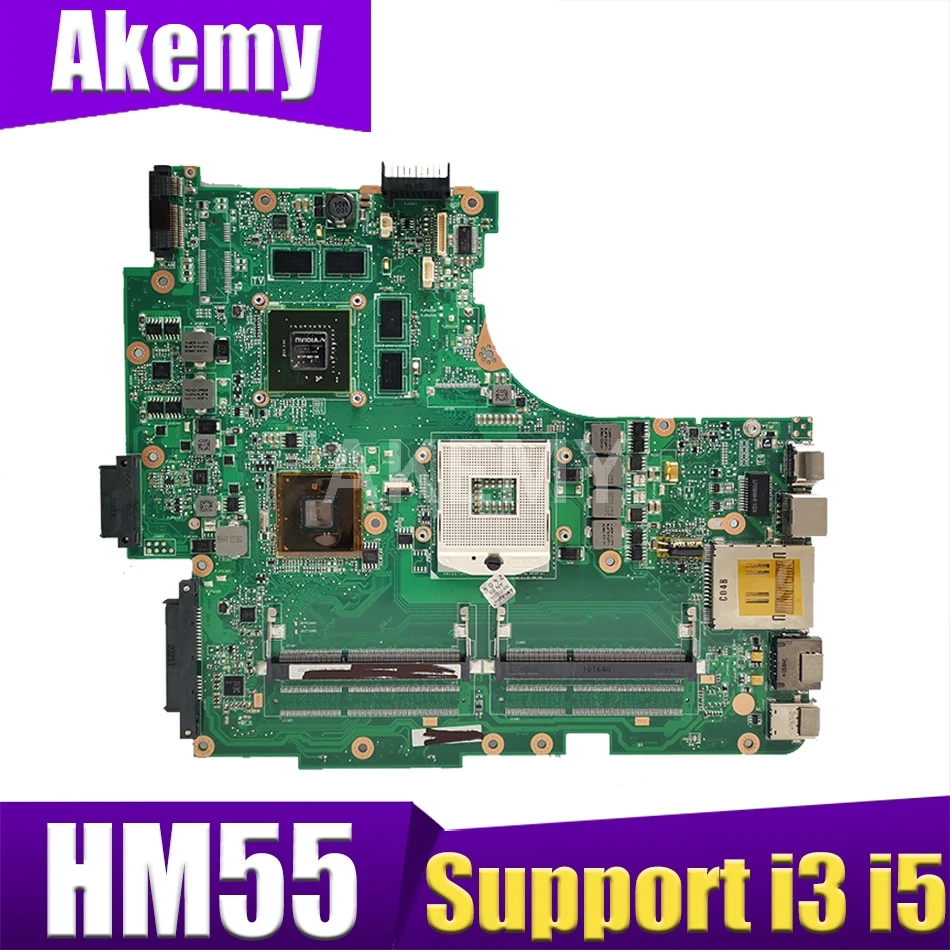 Для материнской платы ноутбука ASUS N53J N53JF N53JN N53JL N53JG HM55 W/ GT425M 1G 2 * RAM слот для