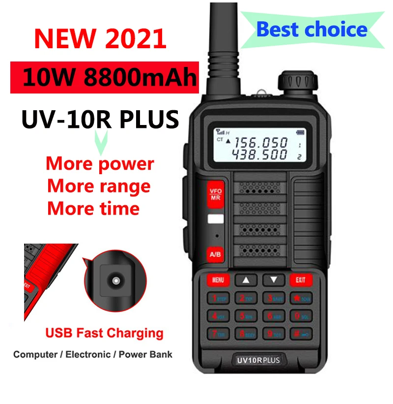2022 10 Вт baofeng uv 10r UV10R x ham Радио коммуникатор 30 км hf трансивер Двухдиапазонная