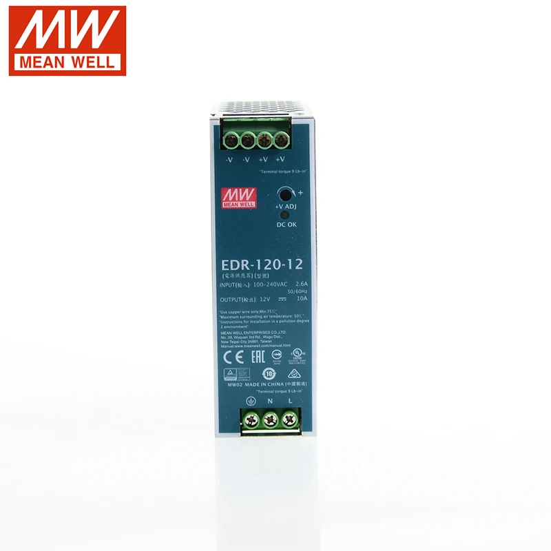 MEAN WELL EDR-120 серия DC12V 24V 48V 120W оригинальная Высокая мощность и эффективность тонкий