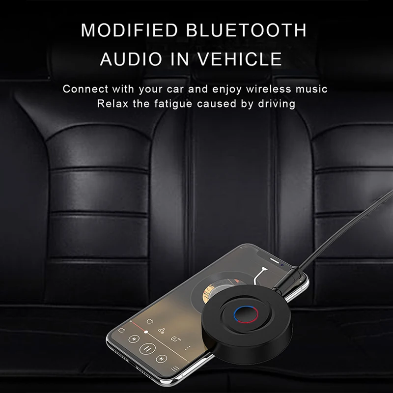 

2 in 1 5.0 Bluetooth Receiver Transmitter 3.5mm AUX Stereo Audio Round Wireless Bluetooth Adapter for Car TV PC