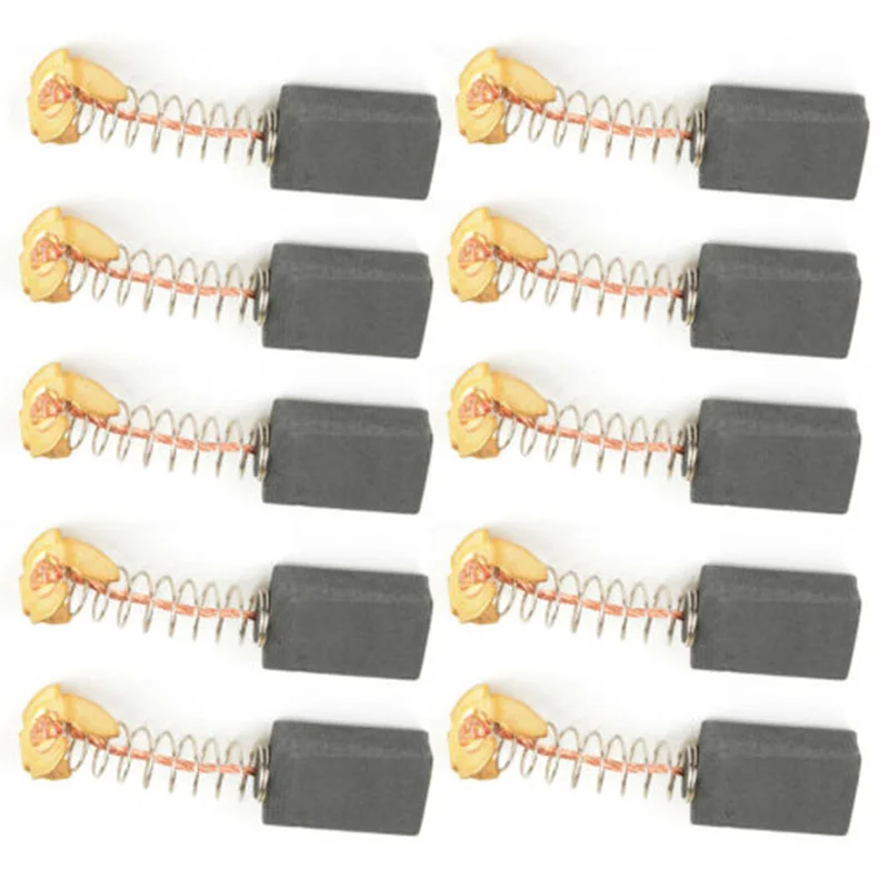 

10pcs Power Tool Motor Graphite Carbon Brushes Feathered 6x12x17mm For Generic Electric Motor Hammer Motor Drill Angle Grinder