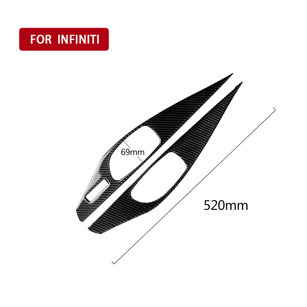 

Replacement For Infiniti Q60 2014-2019 2pcs/set Interior Door Handle Bowl Cover Carbon Fiber Trim Decorative Sticker