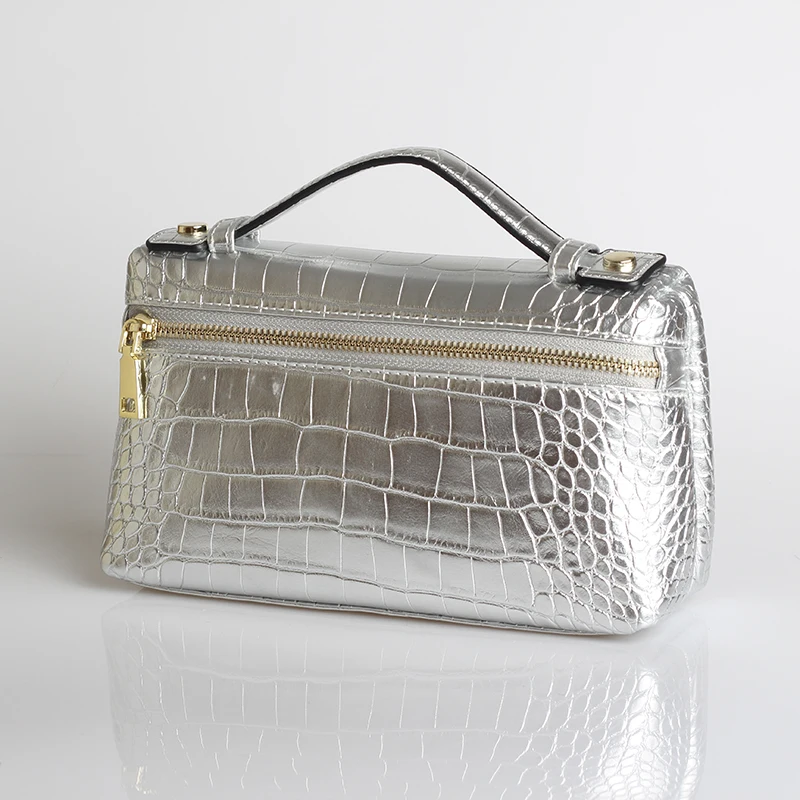 Crocodile Sliver (L) XMESSUN, новинка, модная сумка из тисненой кожи питона, большая сумка-клатч из коровьей кожи, дизайнерская сумочка, сумочка, модная сумка - Цвет: Crocodile Sliver (L)