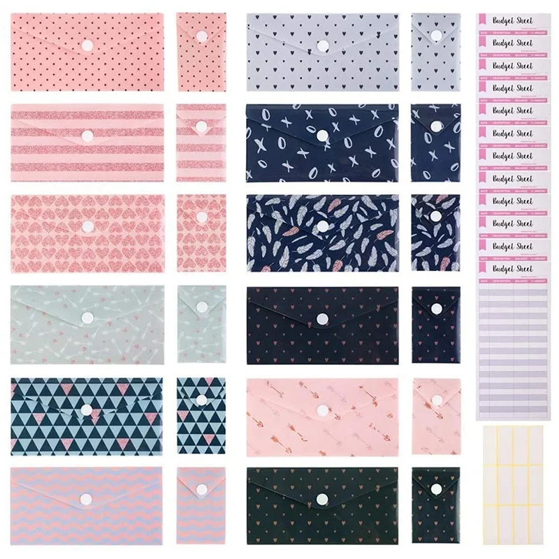 

24 пакета бюджет конверты ламинированные наличные конверты для составления бюджета и экономии денег водонепроницаемый Органайзер