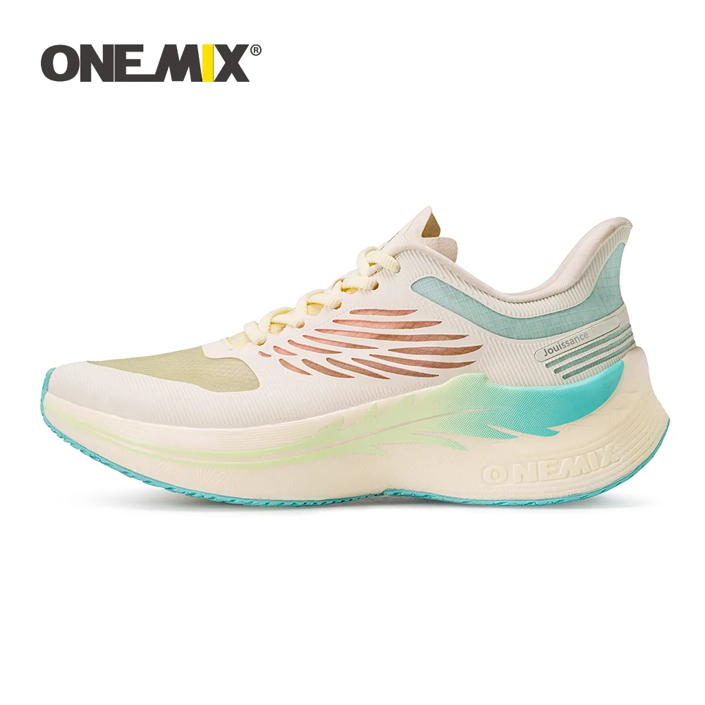 ONEMIX 2023 New Style Cushion Running Shoes for Men Breathable Mesh Rainbow Women Sneakers Support Wearable Lace Up Sport Shoes