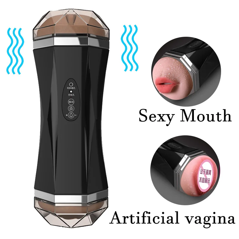 Двойное отверстие оральный 3D Глубокая глотка искусственная вагина Мужская чашка