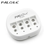 palo 4 slots 9v battery charger smart intelligent rechargeable quick charger for 6f22 9v lithium li ion batteries eu us plug