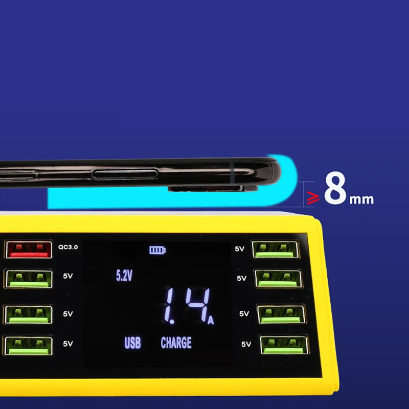 8A USB умное зарядное устройство с цифровым дисплеем MECHANIC iCharge8 мобильный телефон