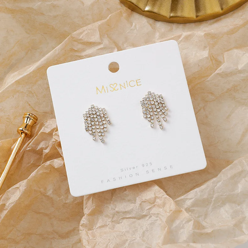 Новые Классические милые висячие серьги с кристаллами для женщин модные