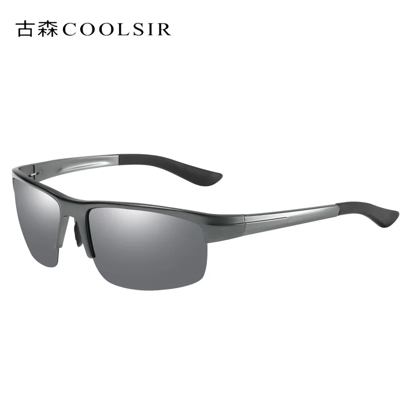 Мужские поляризованные солнцезащитные очки для вождения в полуоправе из