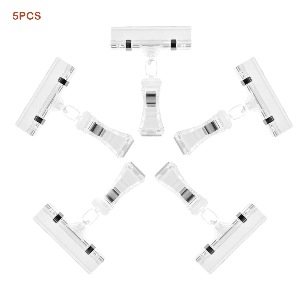 

5pcs Transparent Label Stand Mini For Price Tag Advertising Display Holders Portable Merchandise Sign Clip Lightweight Promotion