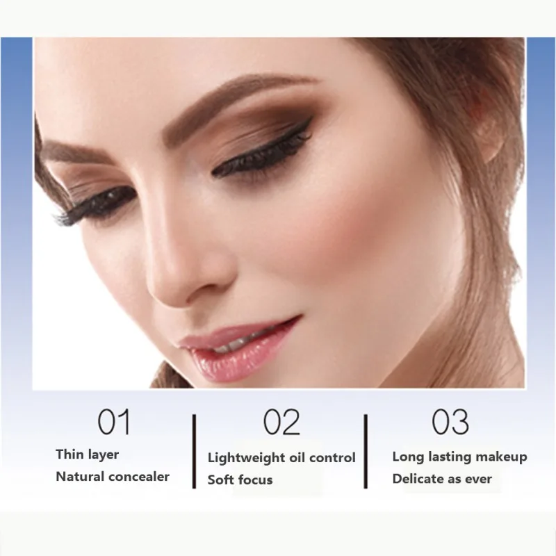 Гладкая рассыпчатая пудра естественное покрытие Косметическая компактная масло