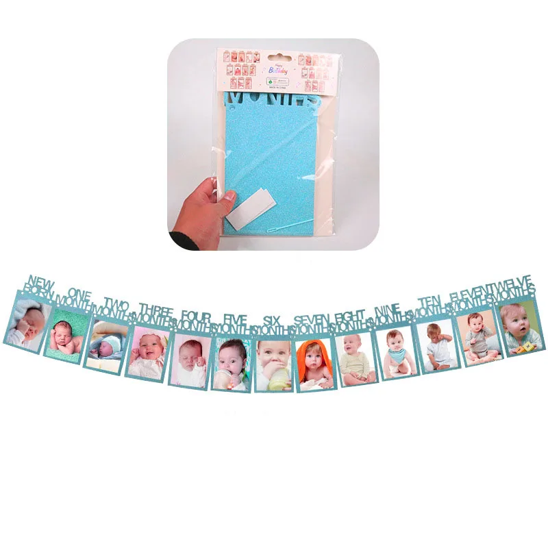 12 месяцев баннеры для фотосъемки Детские дня рождения детские бумажные гирлянды