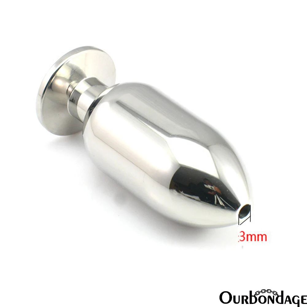 Ourbondage Нержавеющая сталь мыть Анальная пробка расширения резиновая труба Для