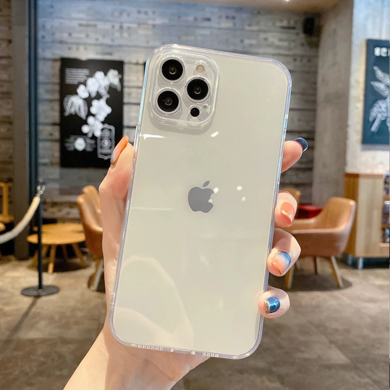

ANXZY Luxury Transparent Silicone Case For iPhone 12 Pro Max 2021 Fashion Camera Protection Shell