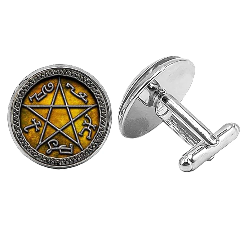 Новинка 2019 пятиконечные запонки с таинственным правом и звездами готические