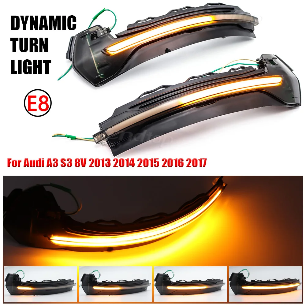

Светодиодный динамический поворотов последовательного боковое зеркало индикатор светильник для Audi A3 S3 8V 2013 2014 2015 2016 2017