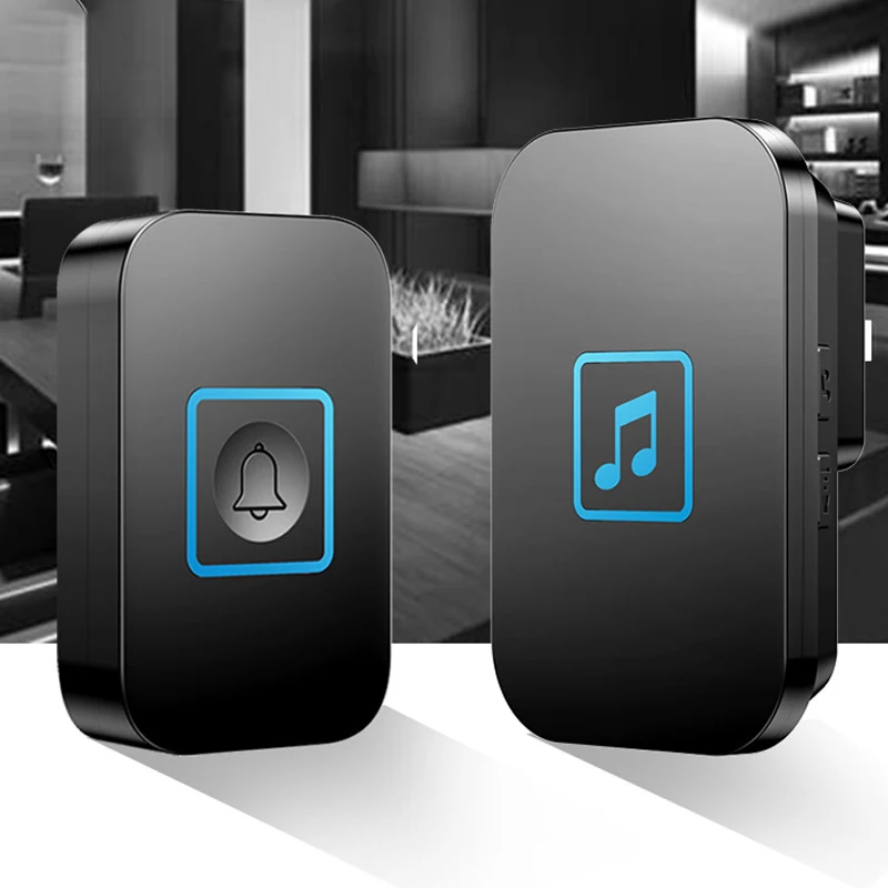 

CACAZI Wireless Doorbell Waterproof 300M Range Home Intelligent Door Bell Chime for Home Home Security EU Plug