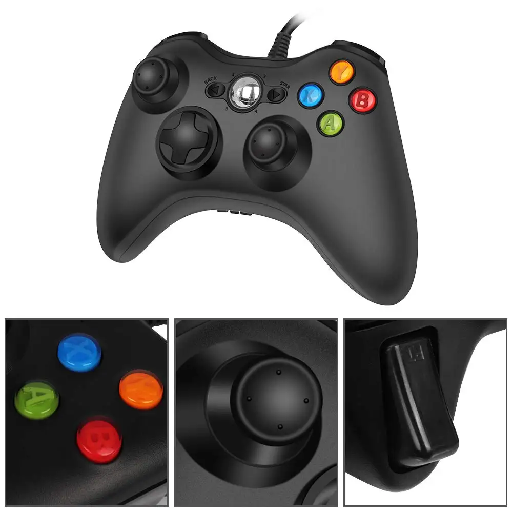 Проводной USB геймпад для Xbox 360 контроллер Windows 7/8/10 ПК Microsoft поддержка игры Steam |