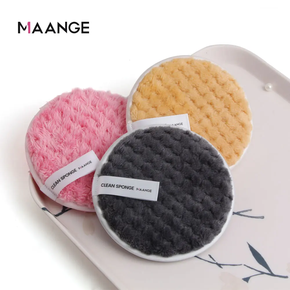 MAANGE 3PCS Microfiber Makeup Remover Towel Reusable Cleansing Cloth Pads Face Cleaner Plush Puff Foundation Skin Care Tool |