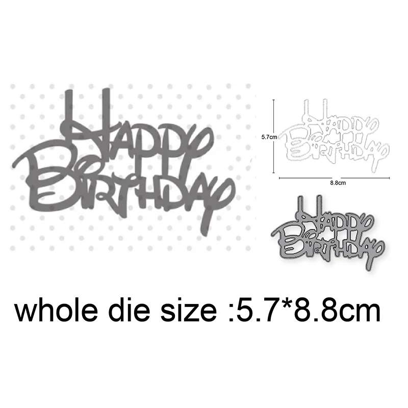 

Craft dies metal cutting dies cut die Letter Happy Birthday Balloon Scrapbooking dies card knife mould blade punch stencils dies