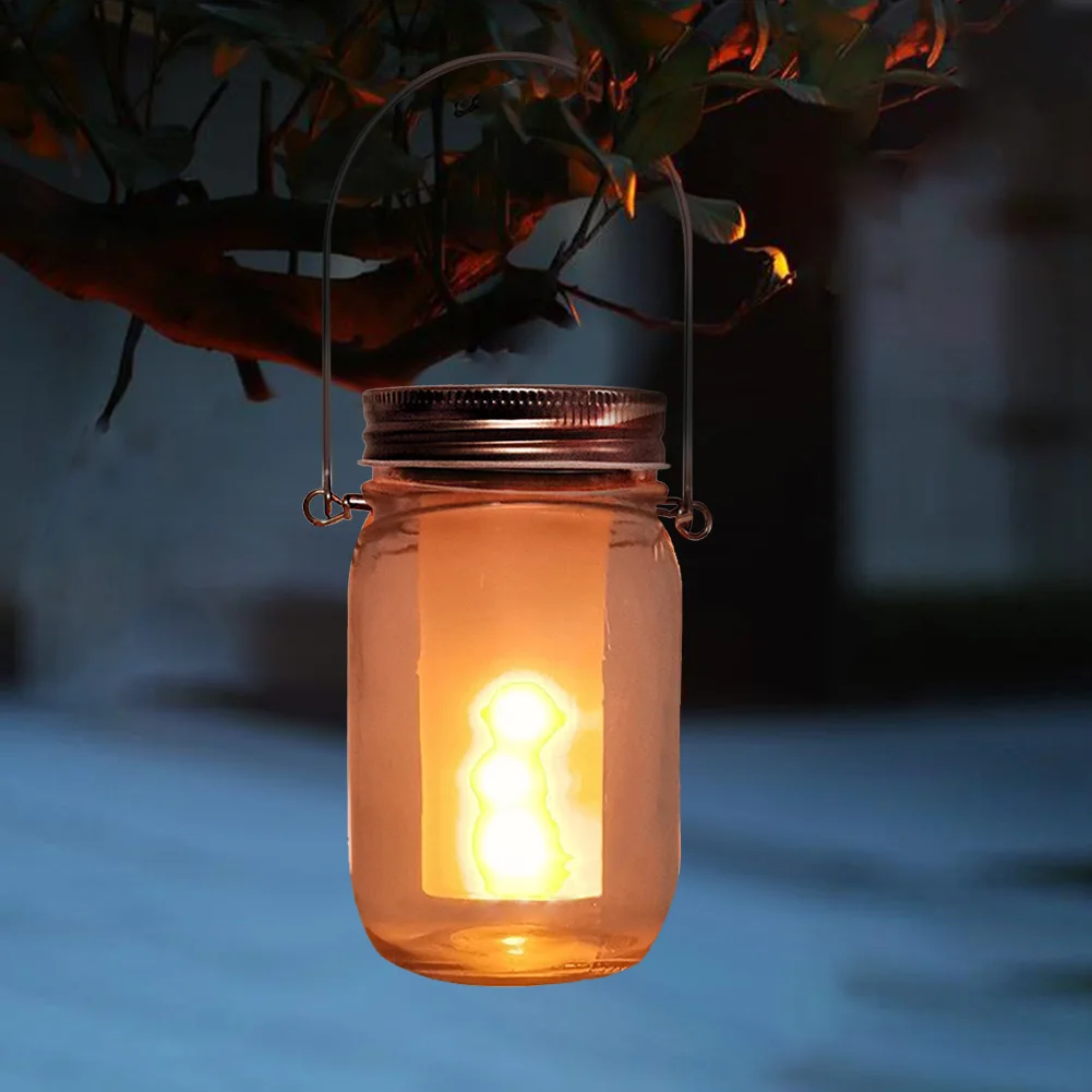 12/20LED солнечный светильник с крышкой для каменной банки огнеупорный теплый сада