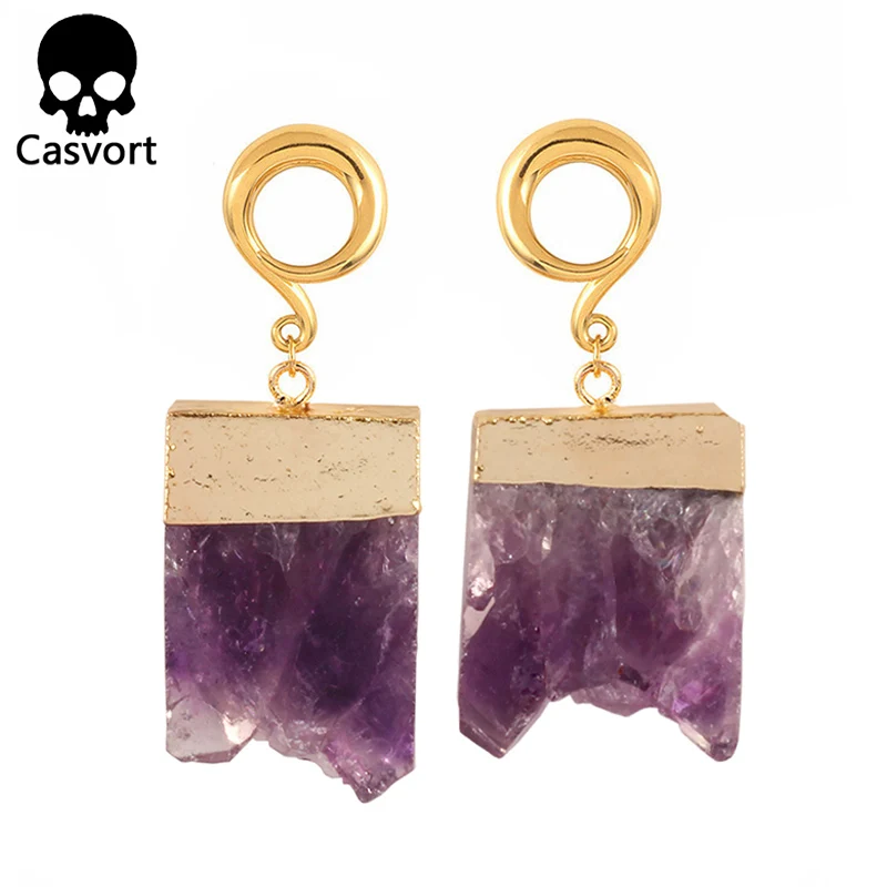 Casvort 2 шт Новые Нерегулярные с драгоценными кристаллами болтающиеся затычки для