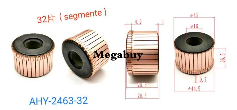 

16*43*28.5mm 32p Copper Bars Alternator Electric Motor Commutator Copper Commutator Armature Commutator