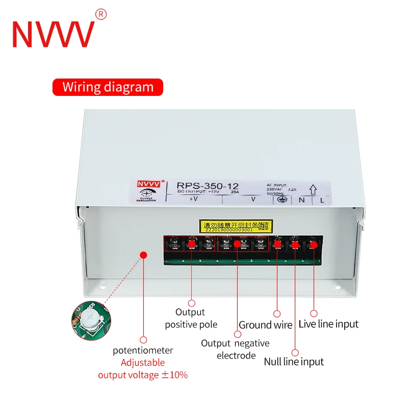 Водонепроницаемый переключатель NVVV источник питания RPS-350W светодиодный драйвер 5
