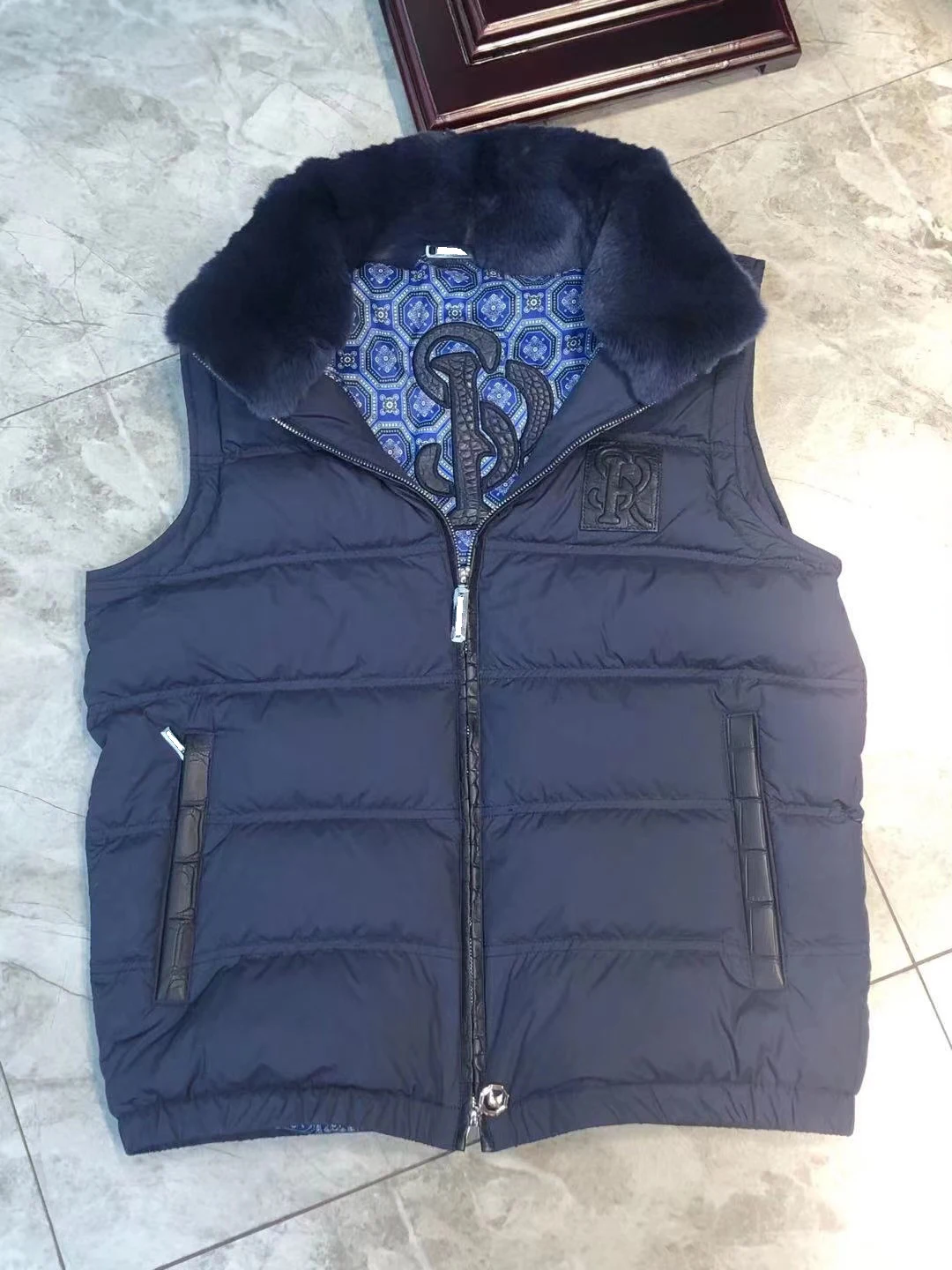 

Billionaire Down jacket Collar beaver feather + white goose down + crocodile leather size M~7XL