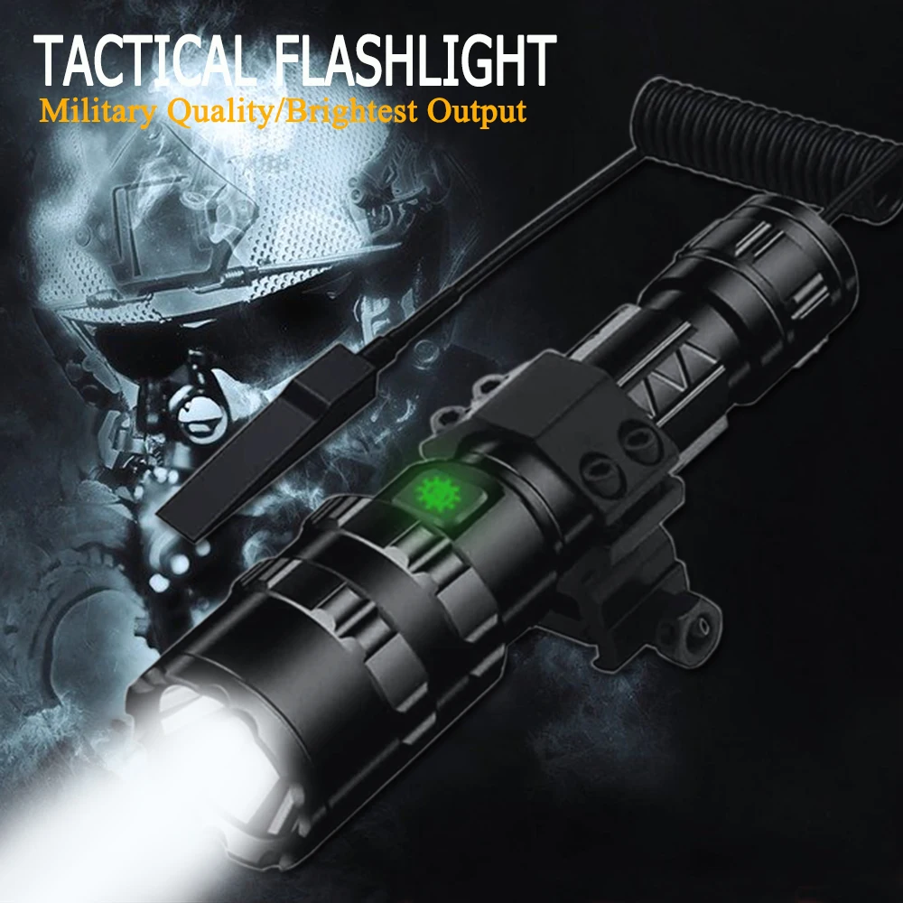 Военный Тактический фонарик высокой мощности для самообороны фонафонарь с USB