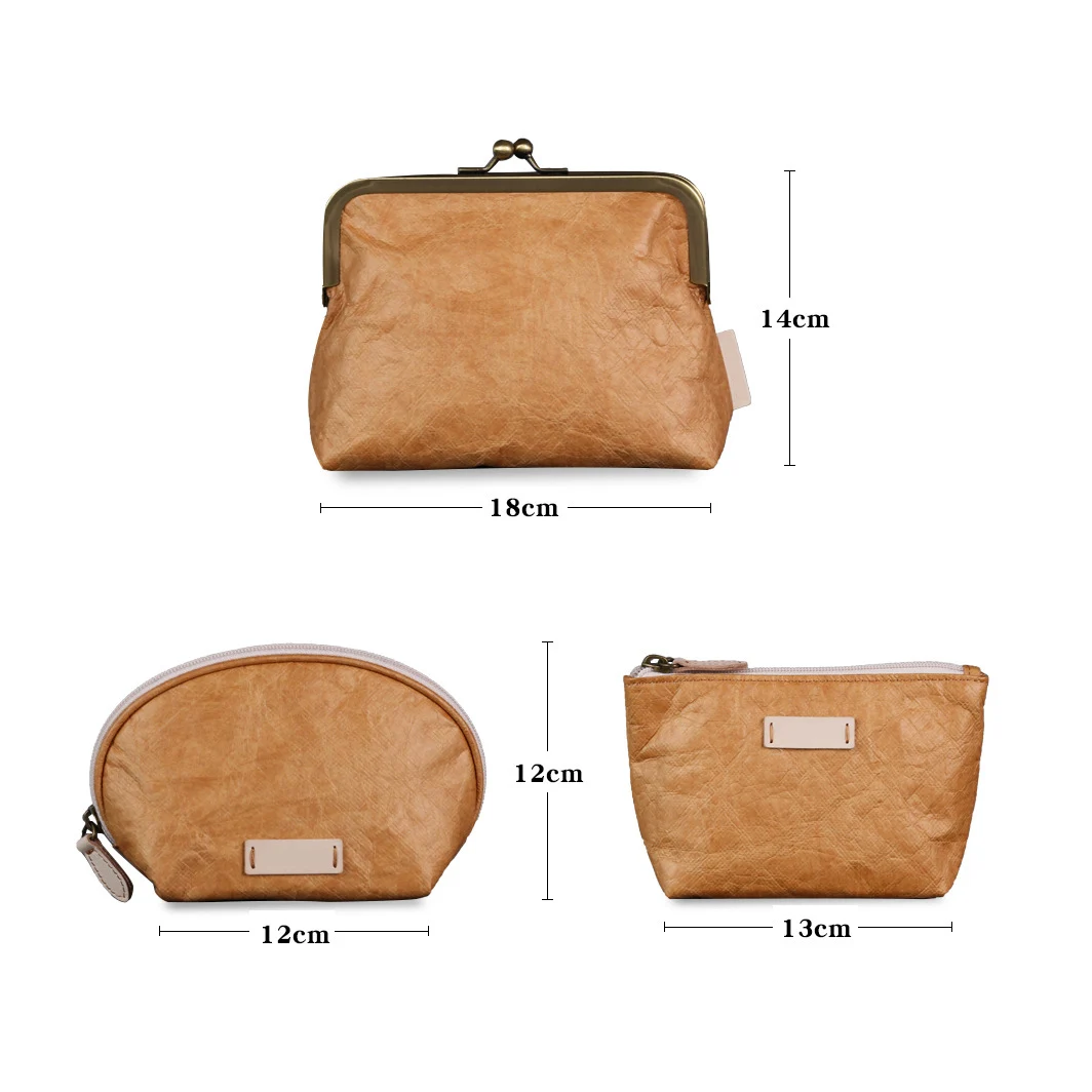 

Retro Kraft Paper Travel Makeup Cases Big Capacity Waterproof Portable Cosmetic Storage Organizer Ecofriendly Women Toiletry Bag