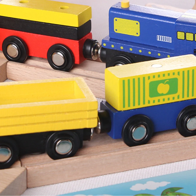 12 108 шт. деревянный Паровозик трек игрушки магические дорожки станция Мост