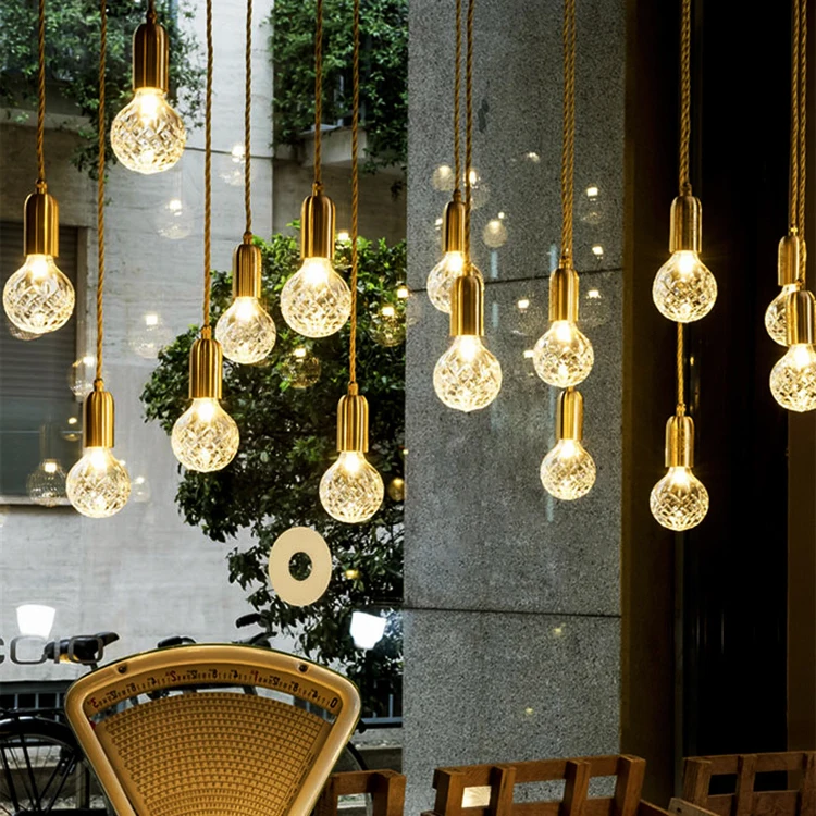 Дизайнерский пост современный стеклянный шар светодиодный подвесной светильник