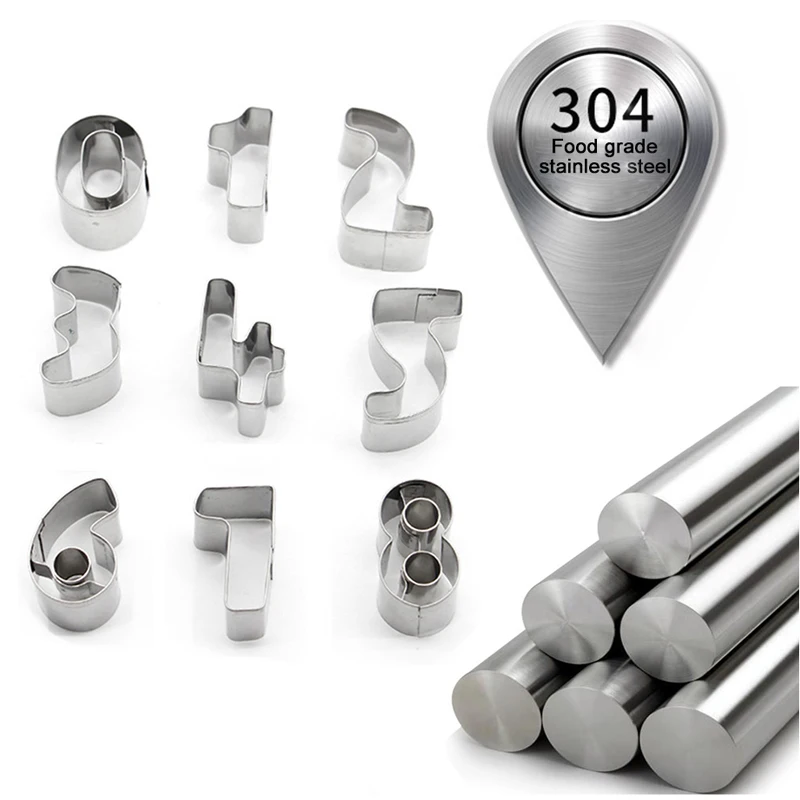 9 шт номер набор резаков для печенья резки формовочная машина Нержавеющая сталь